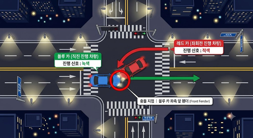 포항 삼거리 교통사고 상황 조감도