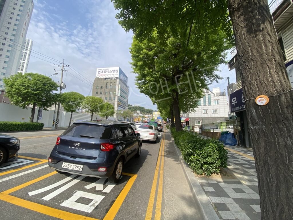 주안로7번길 표지판만 있고 어린이보호구역 표지가 없던 설치 전 모습