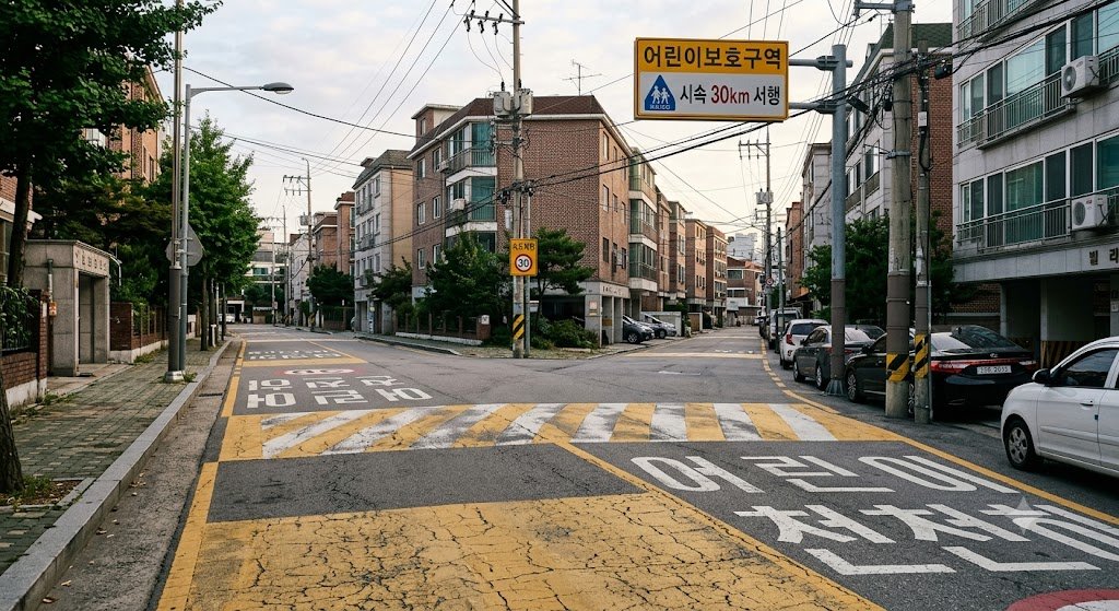 어린이보호구역 횡단보도 전경