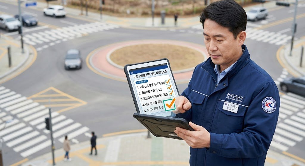 "공무원용 교차로 도로안전시설 점검 체크리스트 이미지"