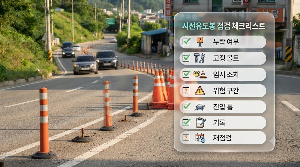 시선유도봉이 사라진 구간, 차량 진입 통로가 된다면? 내리막 곡선 도로 관리 체크포인트